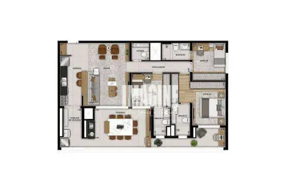 Apartamento cobertura com 3 dormitórios sendo 3 suítes, 2 vagas, 125 m²