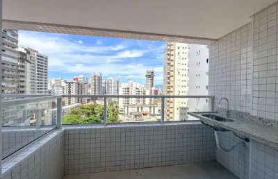Novo! 1 dormitório suíte, sacada gourmet com vista livre, lazer completo. aviação, praia grande