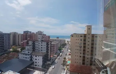 Apartamento com 2 quartos e sacada vista mar na tupi - praia grande/sp