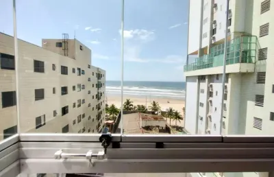 2 quartos com vista mar no caiçara - praia grande/sp