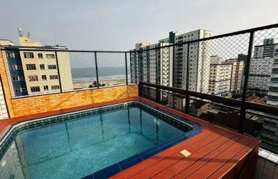 Cobertura à venda na guilhermina, praia grande - vista mar!