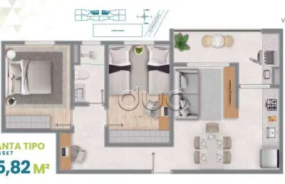 Apartamento com 2 dormitórios à venda, 55 m² por r$ 238.400,00 - morumbi - piracicaba/sp