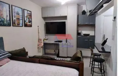Kitnet com 1 dormitório à venda, 34 m² por r$ 310.000 - ponta da praia - santos/sp