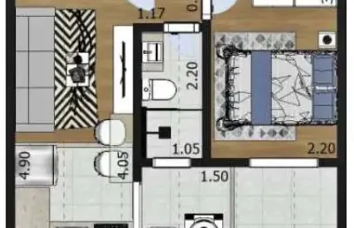 Aconchegante apartamento tipo para venda em parada inglesa com 1 quarto, 26m²
