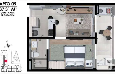 Apartamento com 1 dormitório à venda, 37 m² por r$ 318.000,00 - vila bela vista - itatiba/sp