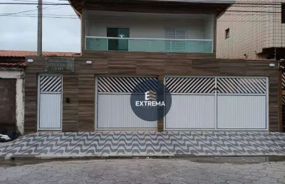 Sobrado novo em condomínio, 2 dormitórios à venda, 54 m² por r$ 330.000 - vila guilhermina - praia grande/sp