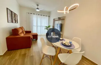 Apartamento de 1 dormitório a venda em praia grande, vista mar