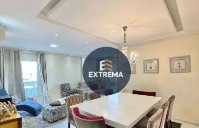 Apartamento com 3 dormitórios sendo 1 suite à venda, 123 m² mobiliado por r$ 800.000,00 - vila guilhermina - praia grande/sp