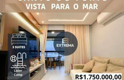 Apartamento alto padrão com 3 suites 2 vagas , lazer completo à venda, 120 m² - canto do forte - praia grande/sp