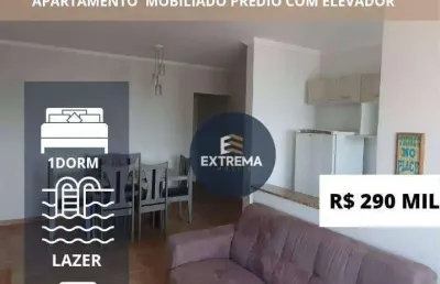 Apartamento mobiliado com 1 dormitório à venda, 45 m² por r$ 290.000 - vila tupi - praia grande/sp