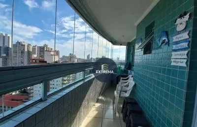 Apartamento  com vista para o mar com 2 dormitórios sendo 1 suite  à venda, 66 m² por r$ 450.000 - boqueirão - praia grande/sp