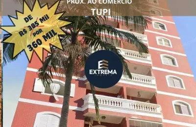 Viva com vista para o mar – apartamento amplo a 100m da praia em vila tupi por r$ 360 mil!