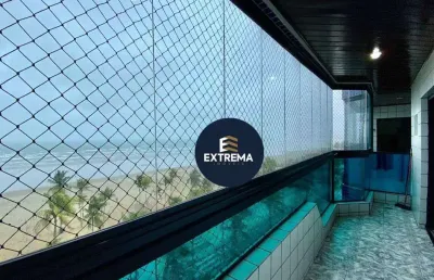 Frente ao mar no canto do forte – amplo, sofisticado e com vista incrível!