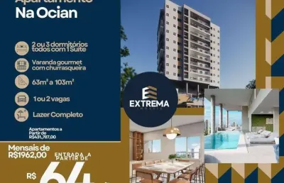 Lançamento - na ocian apartamento com 2 dormitórios à venda, 64 m² por r$ 459.318 - cidade ocian - praia grande/sp
