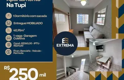 Apartamento com 1 dormitório à venda, 40 m² por r$ 250.000,00 - vila tupi - praia grande/sp