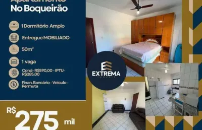 Apartamento com 1 dormitório à venda, 50 m² por r$ 275.000,00 - boqueirão - praia grande/sp