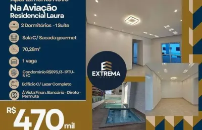 Apartamento com 2 dormitórios à venda, 70 m² por r$ 470.000,00 - aviação - praia grande/sp