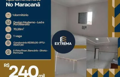 Apartamento com 1 dormitório à venda, 62 m² por r$ 240.000,00 - maracana - praia grande/sp