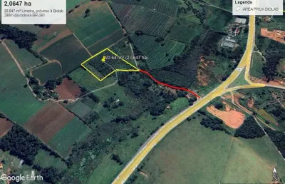 Área à venda, 20647 m² por r$ 1.600.000,00 - limeira - pouso alegre/mg