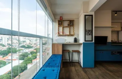 Apartamento 43m² 1 quarto  varanda integrada mobiliado 1 vaga depósito andar alto vista condomínio next pompéia