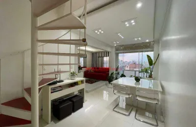 Linda cobertura duplex - 2 dormitórios, escritório, 120 m2,  1 vaga de garagem - próximo ao shopping plaza sul.