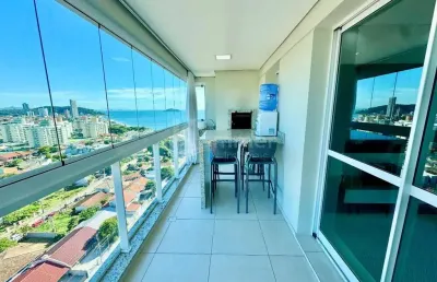 Apartamento vista mar a venda em penha, mobiliado com 3 dormitórios