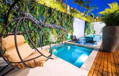 Casa de alto padrão mobiliado, condomínio alphaville nova esplanada ii