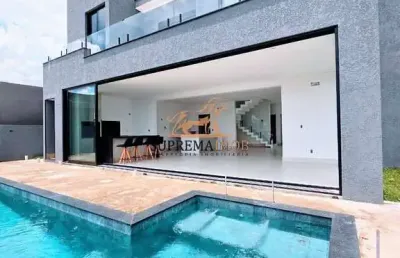 Casa sobrado com 4 suítes á venda, condomínio alphaville nova esplanada 4