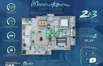Apartamento com 2 dormitórios à venda, 86 m² por r$ 579.900,00 - aviação - praia grande/sp