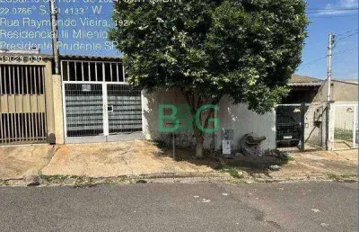 Casa com 2 dormitórios à venda, 70 m² por r$ 87.819 - residencial iii milênio - presidente prudente/sp