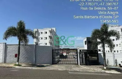 Apartamento com 2 dormitórios à venda, 48 m² por r$ 117.860,63 - jardim vista alegre - santa bárbara d'oeste/sp