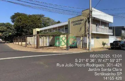 Apartamento com 2 dormitórios à venda, 36 m² por r$ 116.466 - jardim santa bárbara - sertãozinho/sp