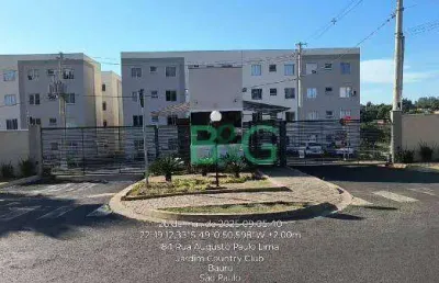 Apartamento com 2 dormitórios à venda, 39 m² por r$ 122.773,57 - jardim country club - bauru/sp