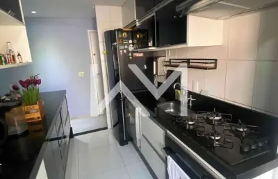Apartamento com 58m² com 2 quartos, 1 suíte, 2 vagas de garagem e andar alto no condomínio parque r