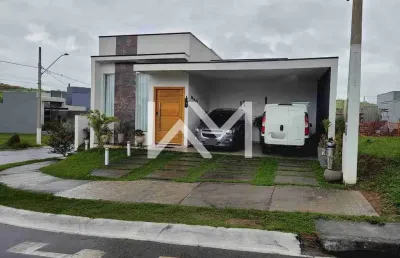 Linda casa térrea com 3 suítes em condomínio à venda, vale dos cristais, taubaté, sp