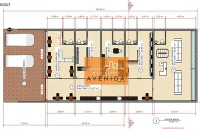 Sala para alugar, 23 m² - jardim de itapoan - paulínia/sp
