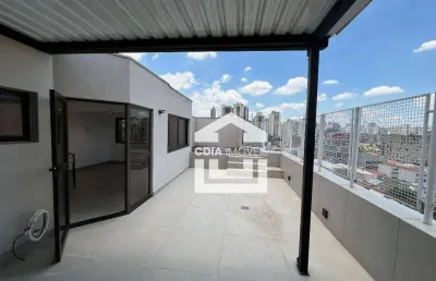 Cobertura à venda com 2 dormitórios sendo 1 suíte, 1 banheiro, 2 lavabos e 3 vagas de garagem. localizado em pinheiros.