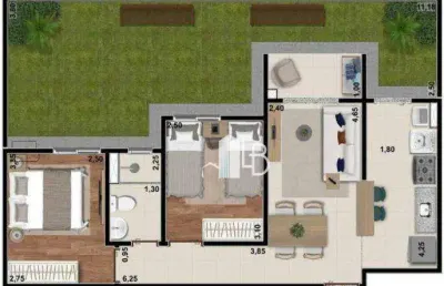 Apartamento com 2 dormitórios à venda, 51 m² por r$ 328.024,47 - shopping park - uberlândia/mg