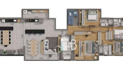 Apartamento com 3 dormitórios à venda, 120 m² por r$ 1.700.000,00 - jardim karaíba - uberlândia/mg