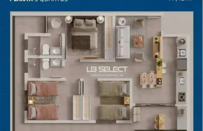 Apartamento no bairro tubalina com três quartos e varanda gourmet.
