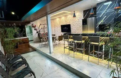 Casa no bairro gravatás com três quartos e área gourmet completa.