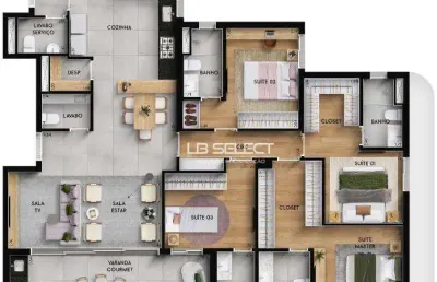 Apartamento com 3 dormitórios à venda, 169 m² por r$ 1.817.579,25 - jardim karaíba - uberlândia/mg