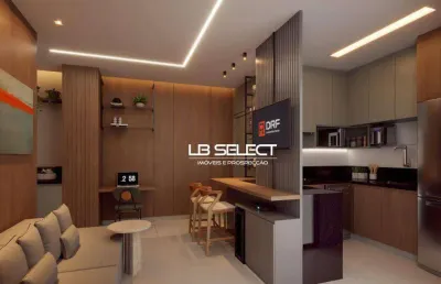 Studio no bairro santa mônica com quarto, sala, cozinha, varanda gourmet e uma vaga de garagem.
