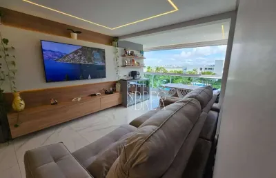 Apartamento beira mar de ponta de campina, mobiliado,123m2,4 quartos - r$ 1.600.000,00