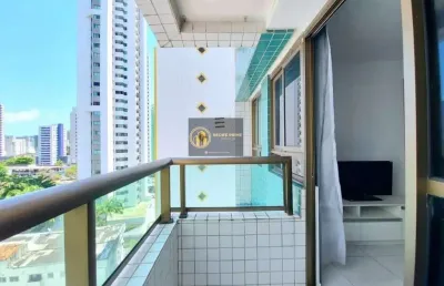 Flat mobiliado com 65m2 com 2 quartos, 1 suíte, 1 vaga garagem, para locação em recife, boa viagem