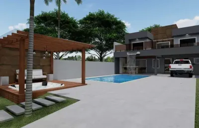 Casa para venda em matinhos, balneário praia grande, 4 dormitórios, 2 suítes, 2 banheiros