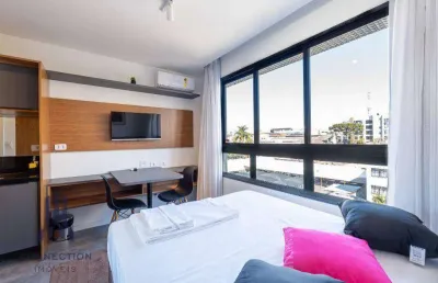 Studio com 1 dormitório para alugar, 18 m² por r$ 2.346,53/mês - água verde - curitiba/pr