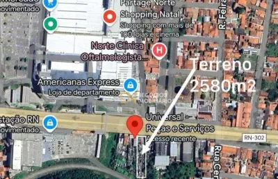Excelente terreno à venda, na zona norte de natal 2580 m² por r$ 3.498.000 - igapó - natal/rn