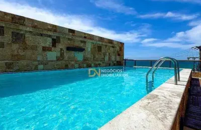 Apartamento/flat com 2 dormitórios sendo 1 suíte com linda vista para o morro do careca, à venda, 55 m² por r$ 415.000 - ponta negra - natal/rn