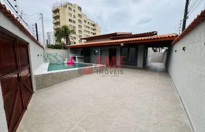 Casa lote inteiro beira mar na vila atlantica- mongagua